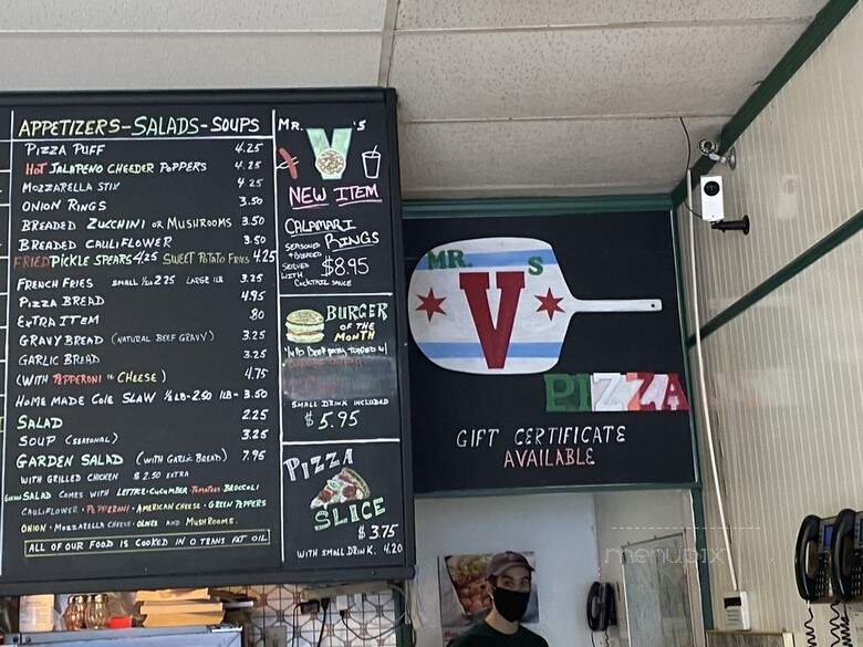 Mr V's Pizza Pub - Chicago, IL menu_pic