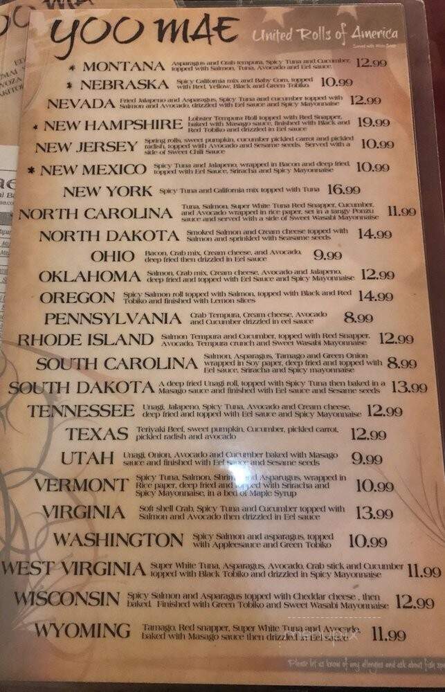 Yoo Mae - Colorado Springs, CO menu_pic