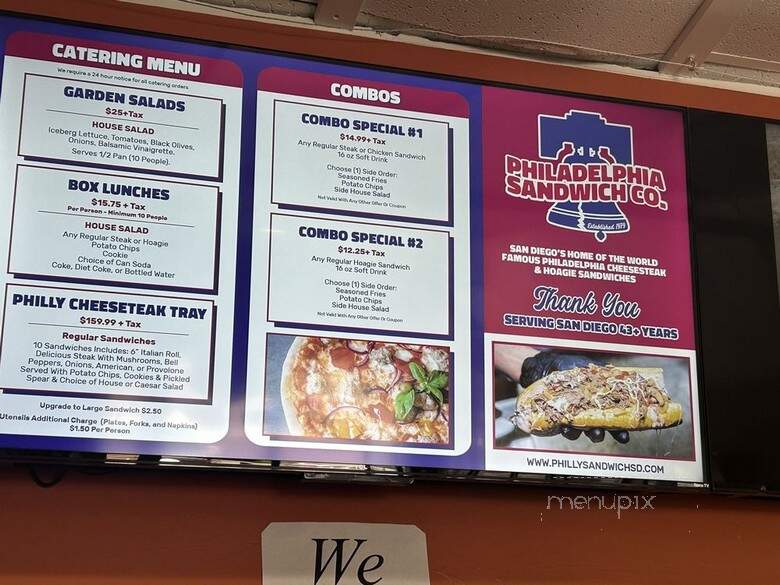 Philadelphia Sandwich - San Diego, CA menu_pic