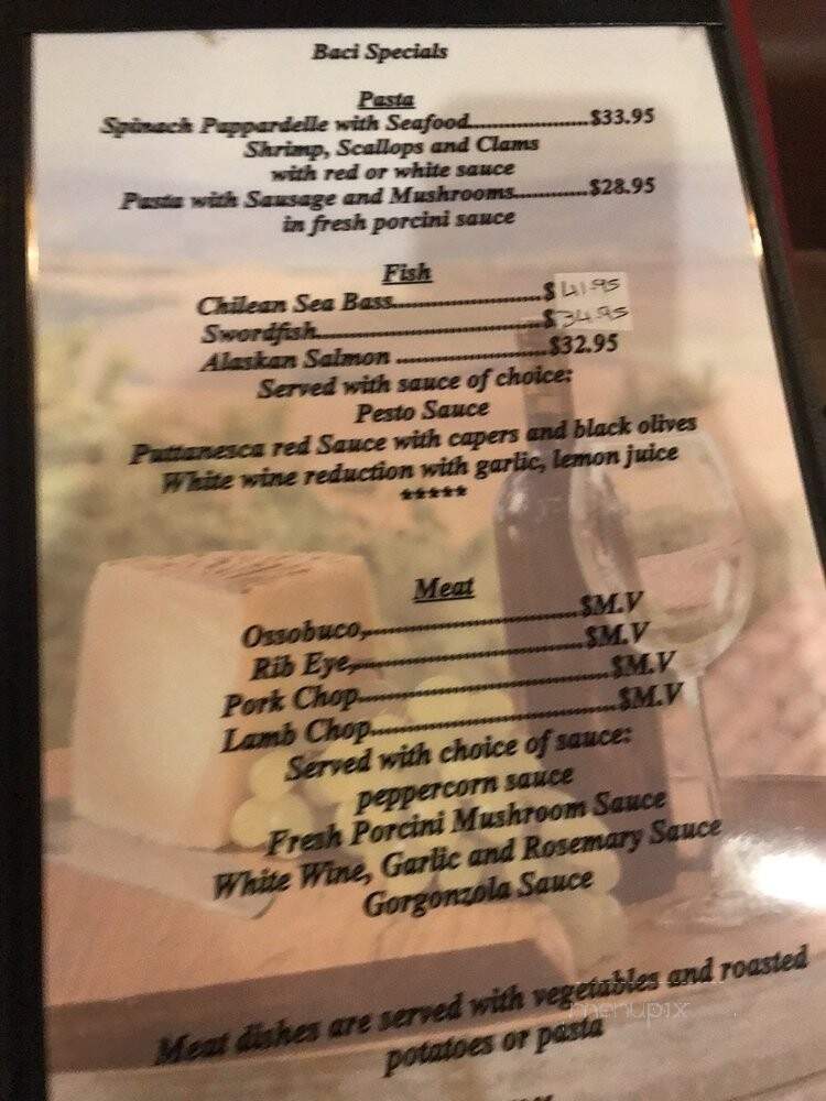 Baci Ristorante - Anaheim, CA menu_pic