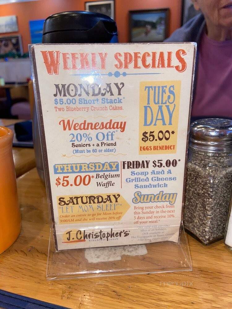 J Christopher's - Kennesaw, GA menu_pic