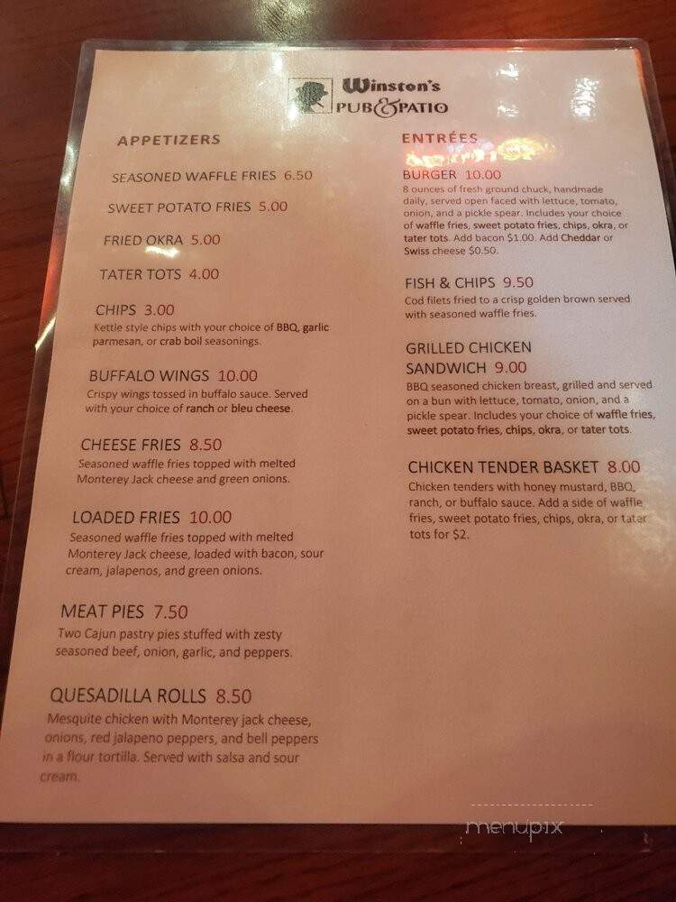 Winston's Pub - Metairie, LA menu_pic