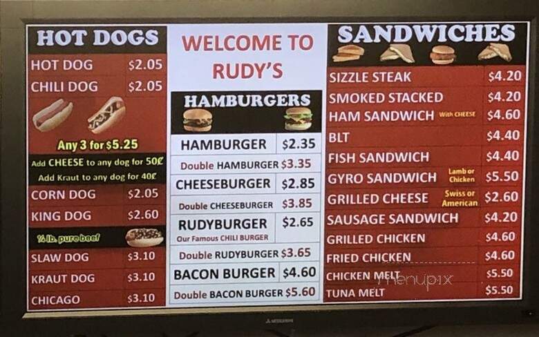 Rudy's Hot Dog - Toledo, OH menu_pic