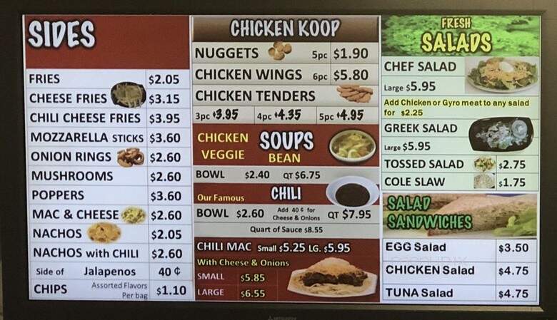 Rudy's Hot Dog - Toledo, OH menu_pic