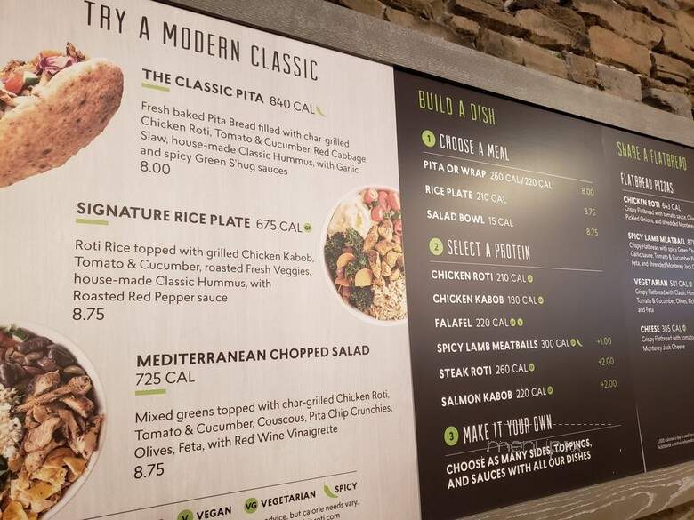 Roti Mediterranean Grill - Vernon Hills, IL menu_pic