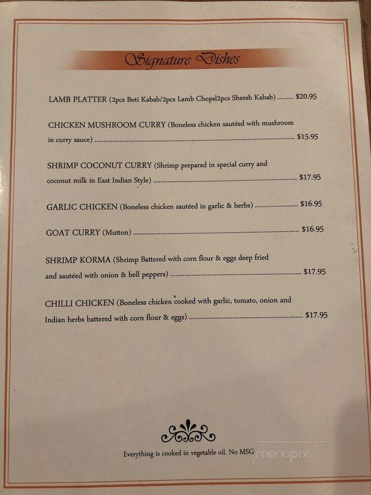 Royal Delhi Palace Cuisine of India - Canoga Park, CA menu_pic