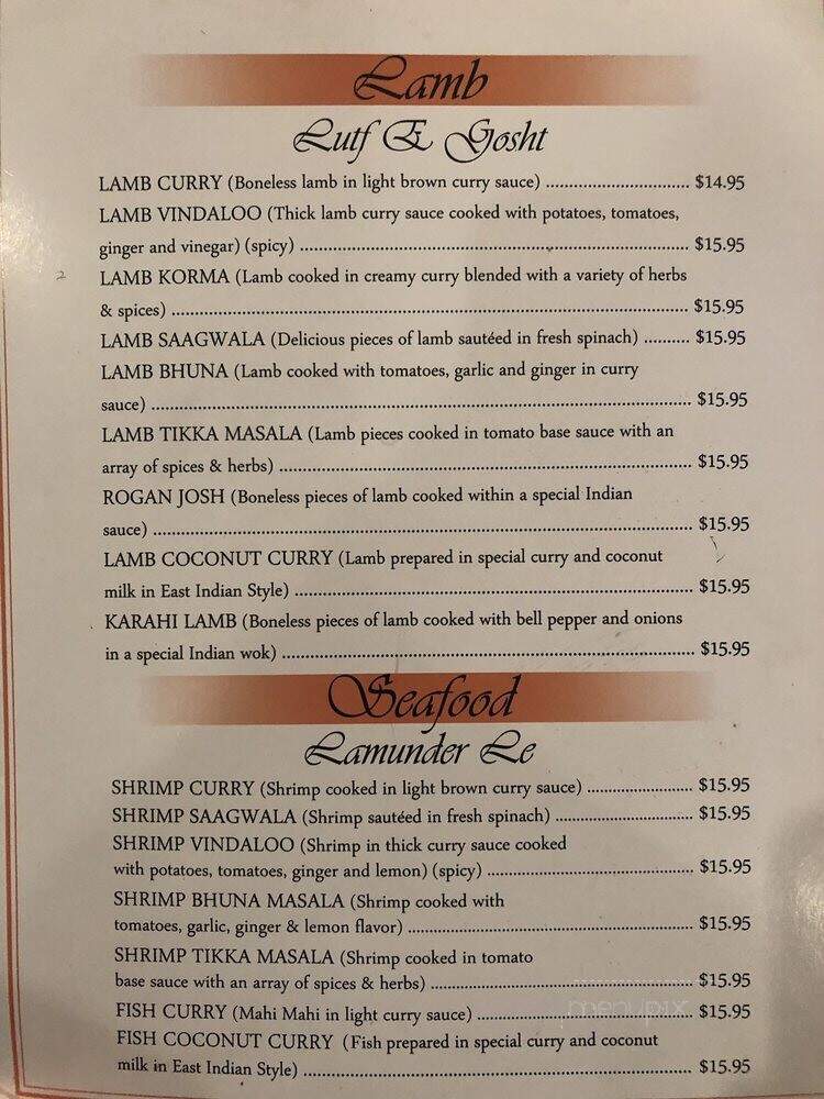 Royal Delhi Palace Cuisine of India - Canoga Park, CA menu_pic