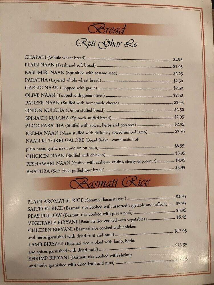 Royal Delhi Palace Cuisine of India - Canoga Park, CA menu_pic