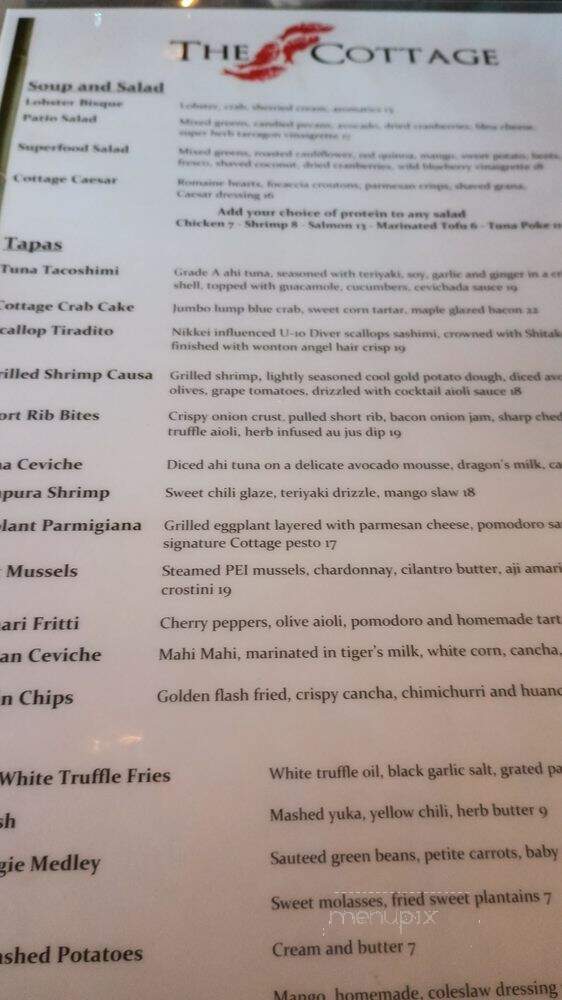 Cottage on the Key - Sarasota, FL menu_pic