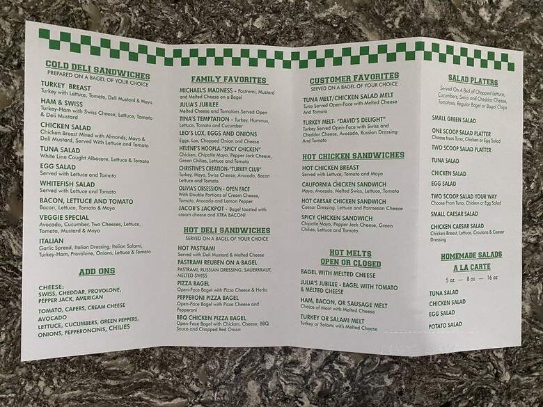 East Coast Bagel - Westlake Village, CA menu_pic