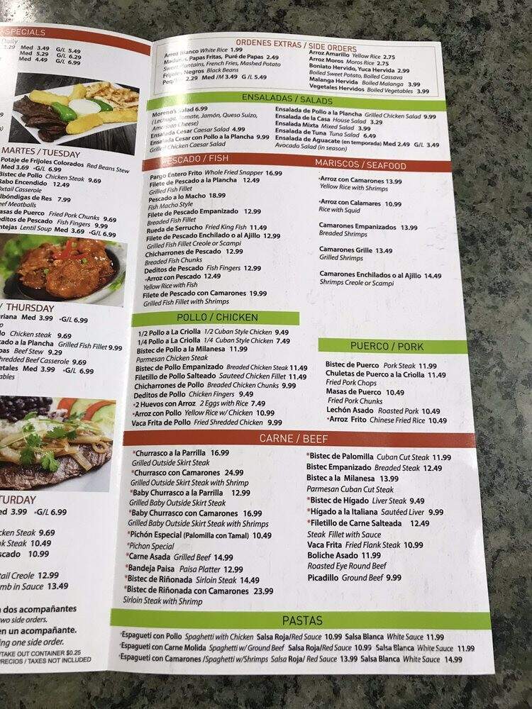 Rinconcito El Chele - Coral Gables, FL menu_pic