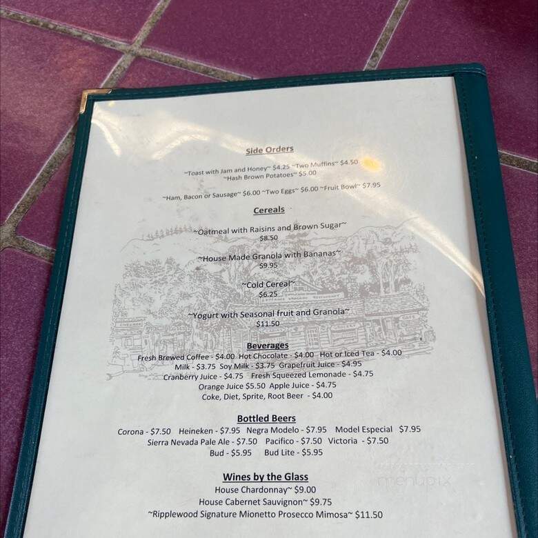 Ripplewood Resort Restaurant - Big Sur, CA menu_pic