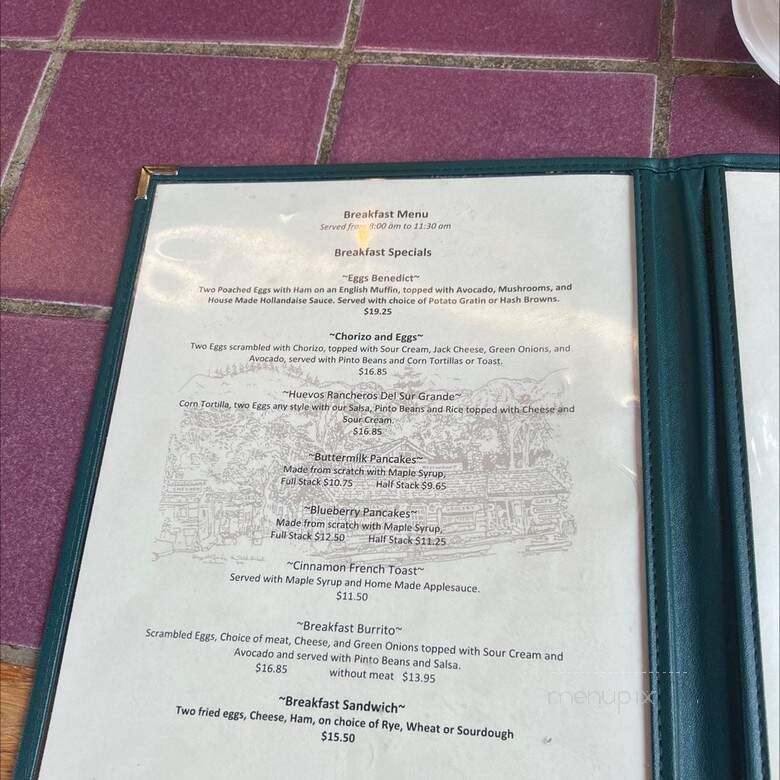Ripplewood Resort Restaurant - Big Sur, CA menu_pic