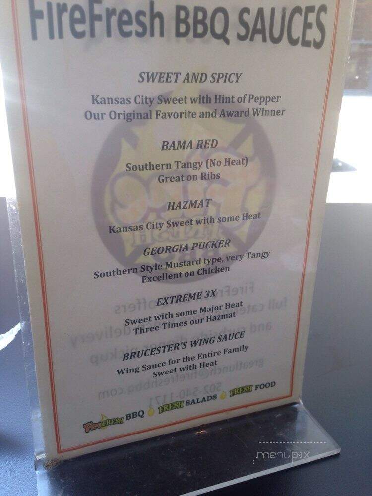Fire Fresh Barbecue Express - Louisville, KY menu_pic