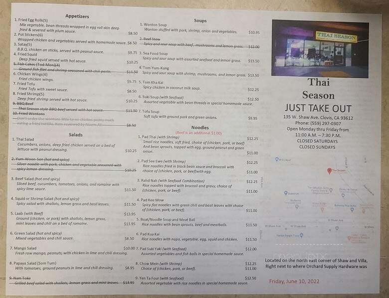 Thai Season - Clovis, CA menu_pic