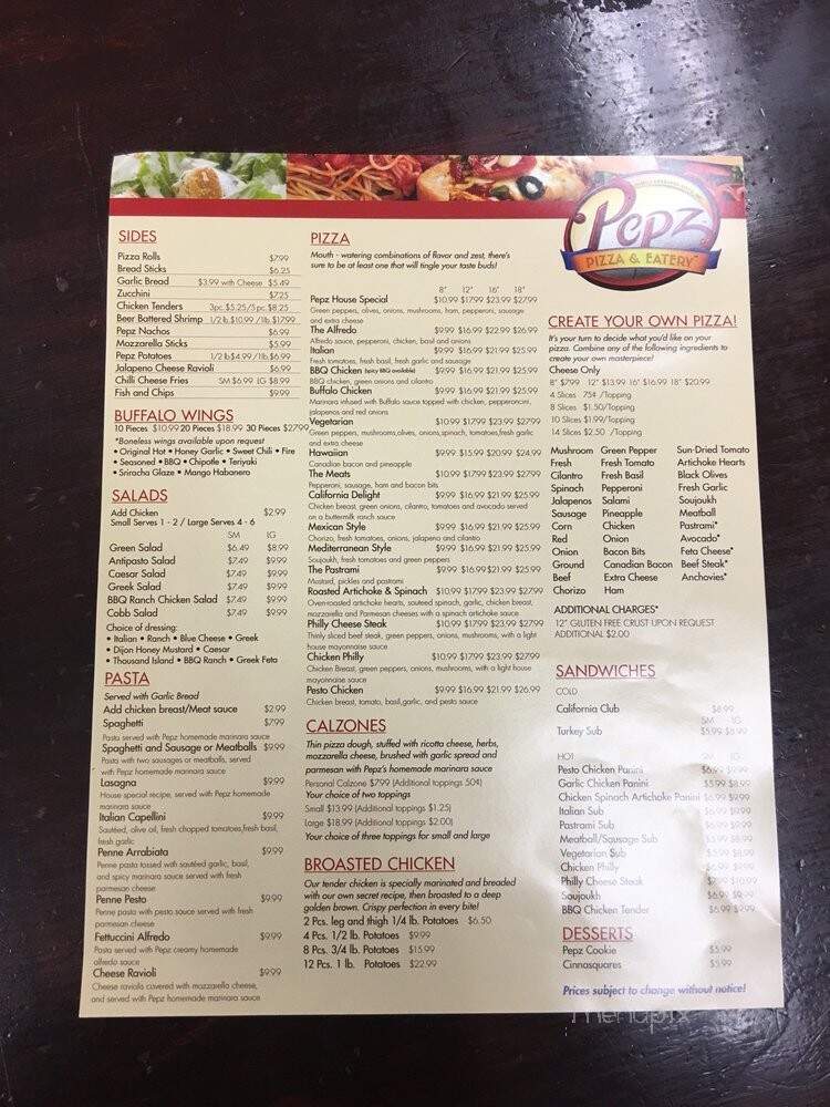 Pepperonis Pizza - Placentia, CA menu_pic