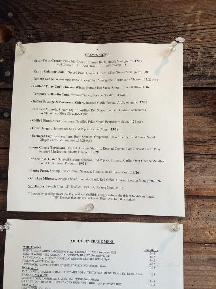 Crew - Greenwich, CT menu_pic