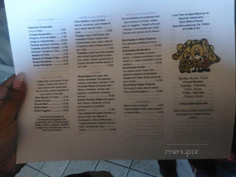 Los Tres Amigos - East Stroudsburg, PA menu_pic