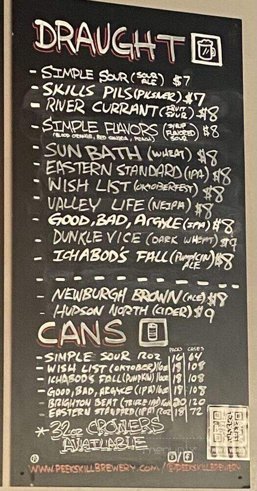Peekskill Brewery - Peekskill, NY menu_pic