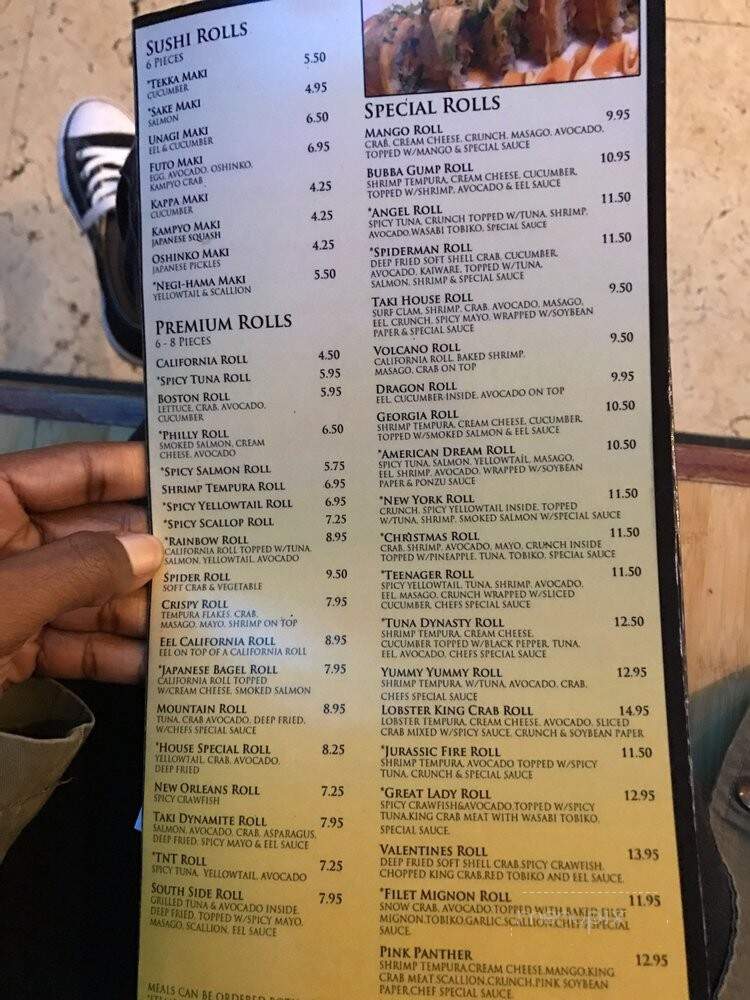 Taki - Macon, GA menu_pic