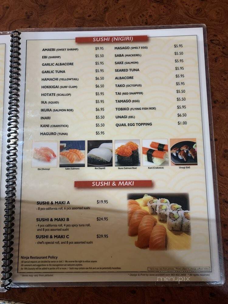Ninja Sushi - Yuma, AZ menu_pic