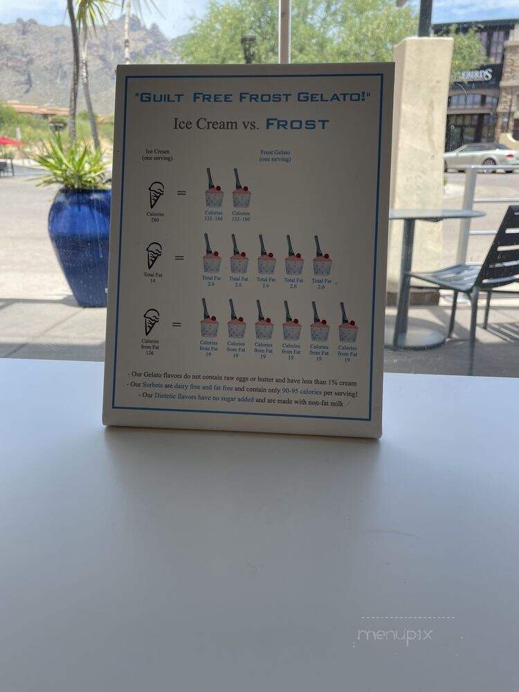 Frost Gelato - Tucson, AZ menu_pic