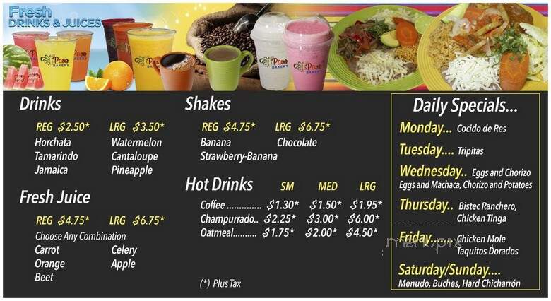 El Pavo Bakery - San Gabriel, CA menu_pic