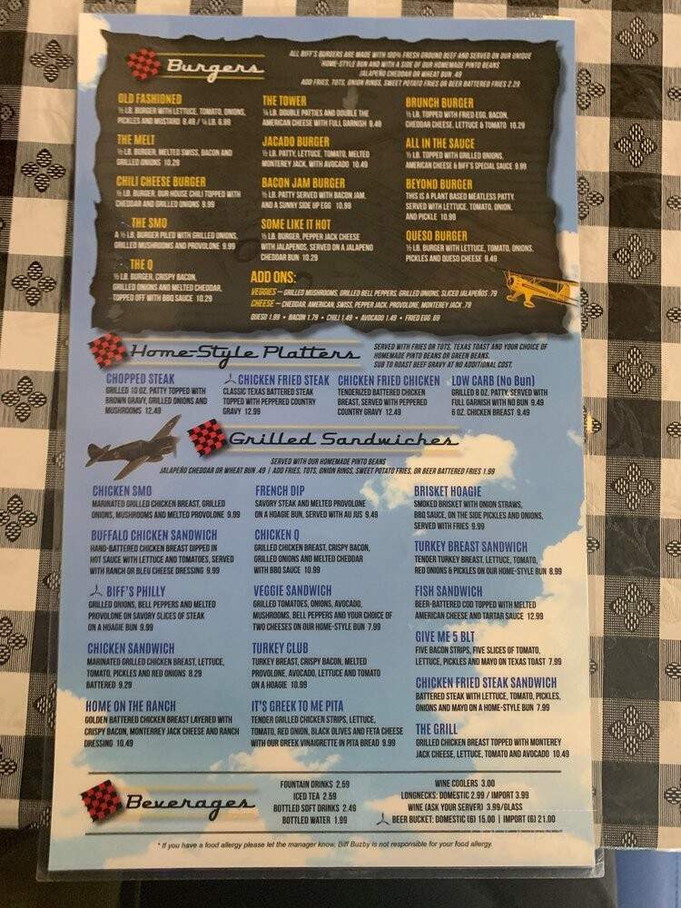 Biff Buzby's Burgers - Live Oak, TX menu_pic