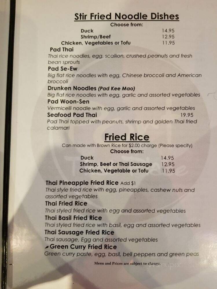 Thanee Thai - Port Washington, NY menu_pic