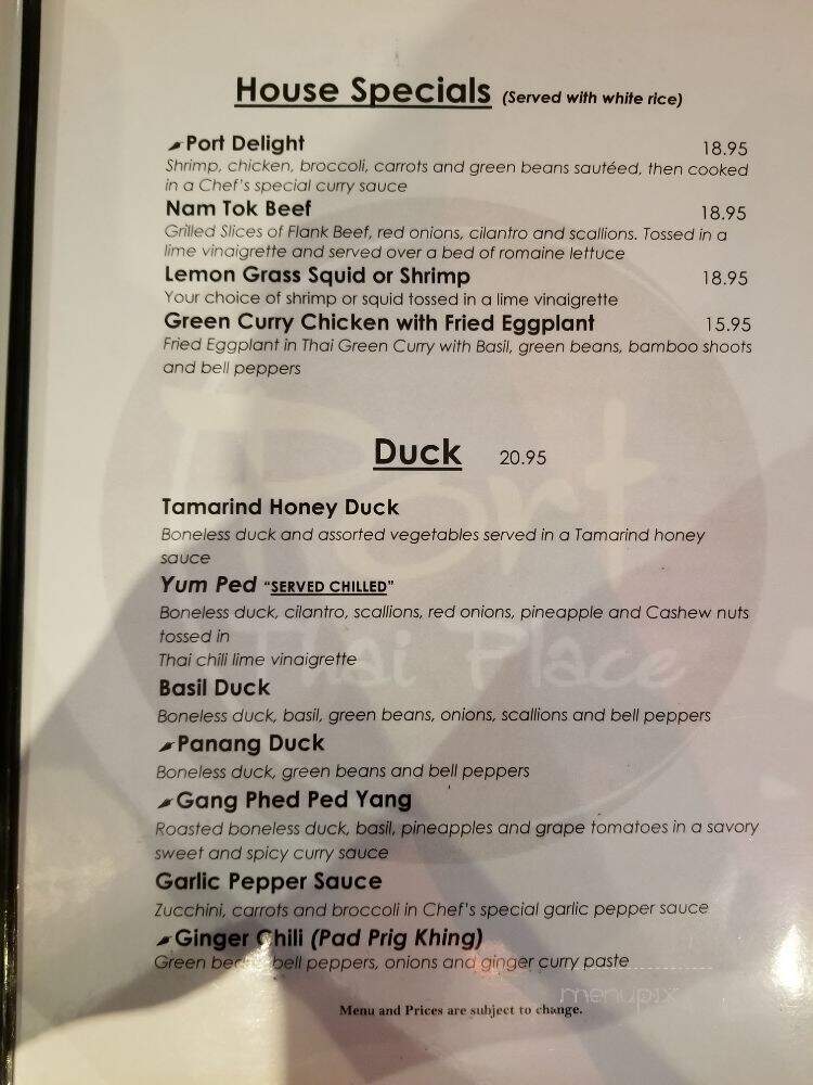 Thanee Thai - Port Washington, NY menu_pic