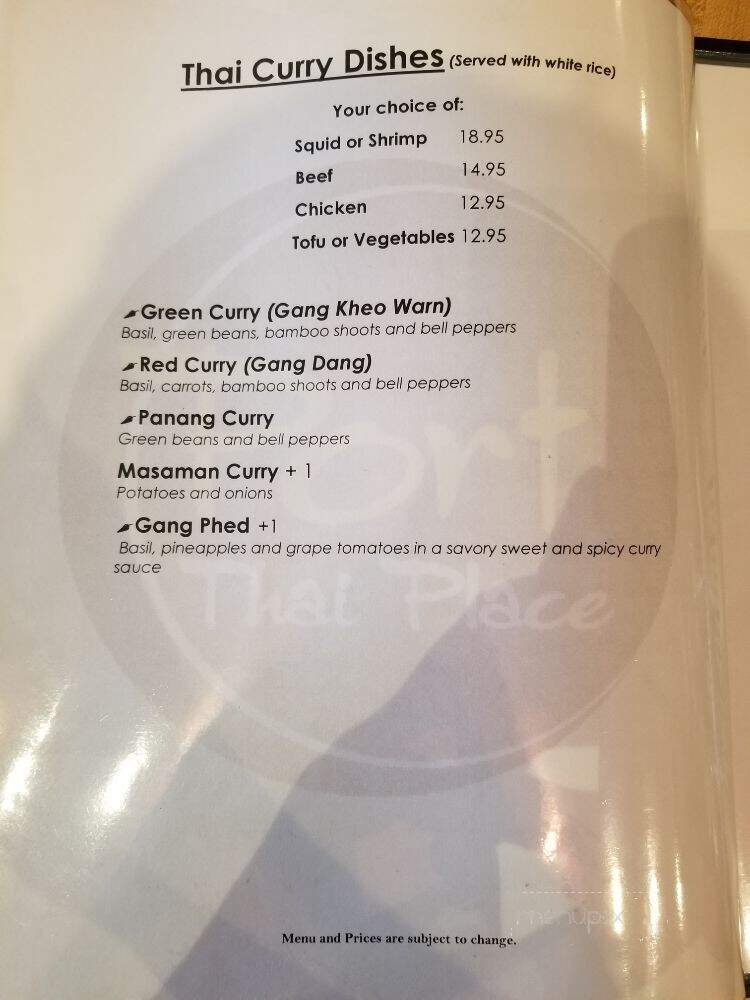 Thanee Thai - Port Washington, NY menu_pic