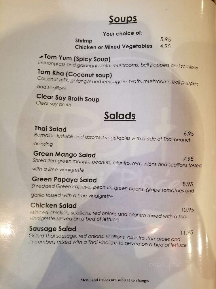 Thanee Thai - Port Washington, NY menu_pic