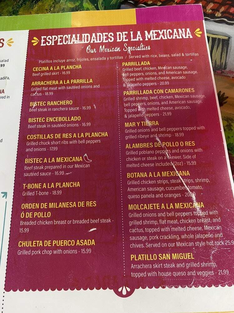 Tortilleria la Mexicana - Orlando, FL menu_pic