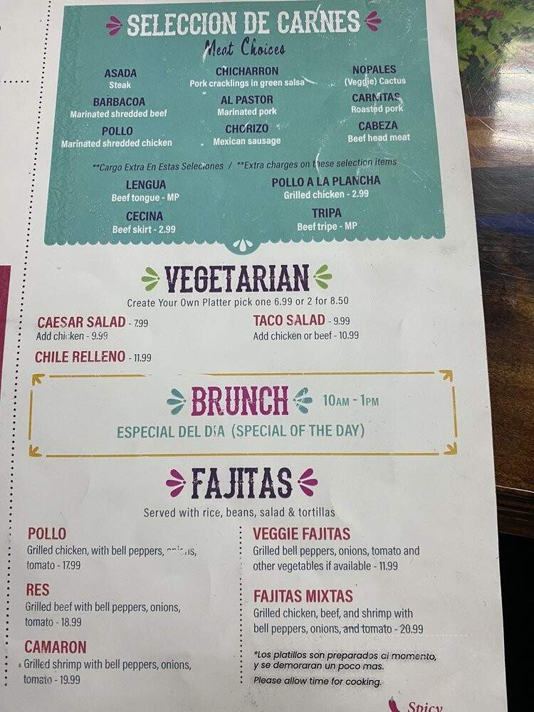 Tortilleria la Mexicana - Orlando, FL menu_pic