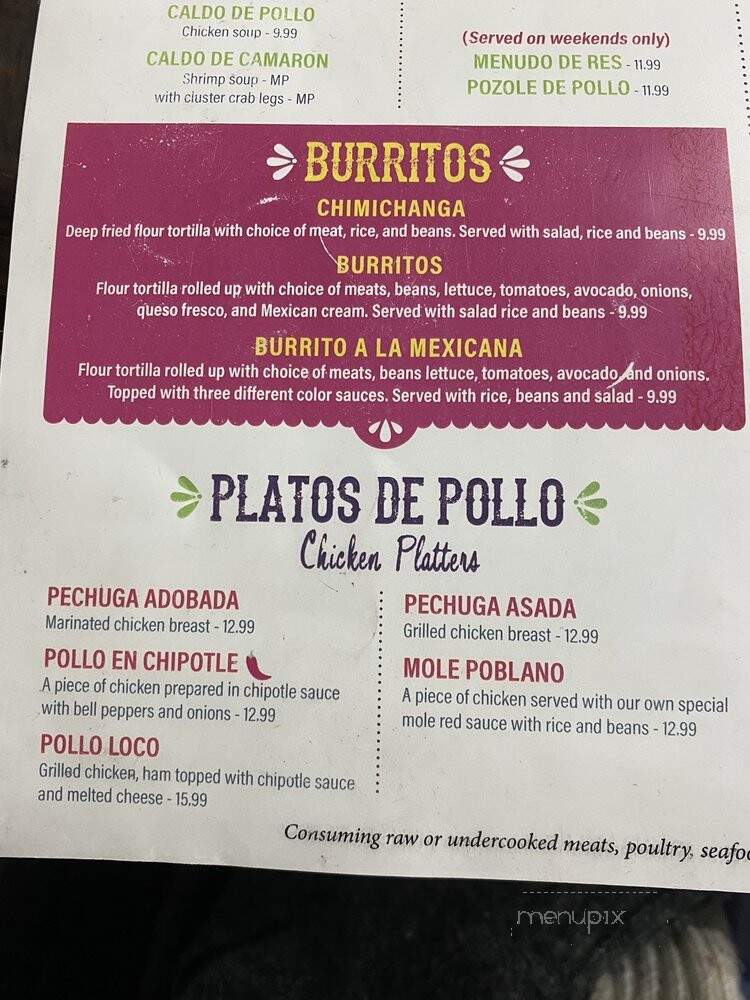 Tortilleria la Mexicana - Orlando, FL menu_pic