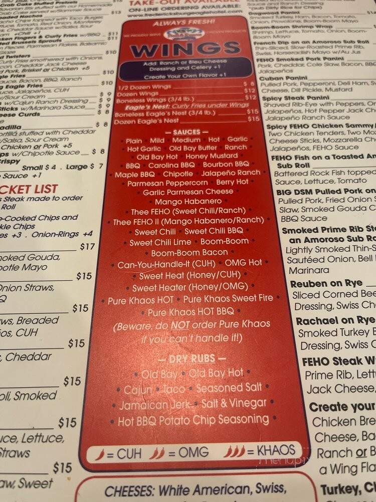 Donna's Fredericksburg Hotel - Fredericksburg, PA menu_pic