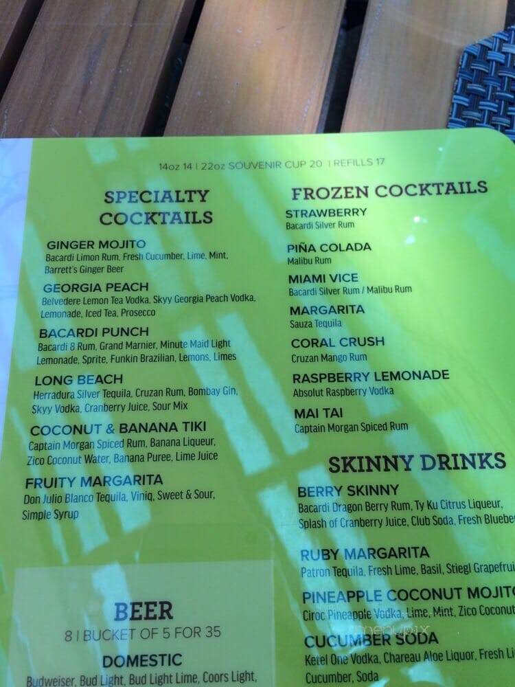 Cabana Grille - Las Vegas, NV menu_pic