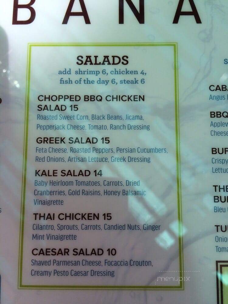 Cabana Grille - Las Vegas, NV menu_pic