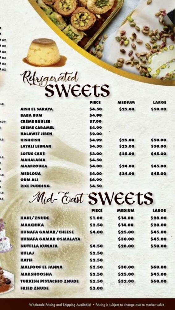 Mid-East Pastry - Sterling Heights, MI menu_pic