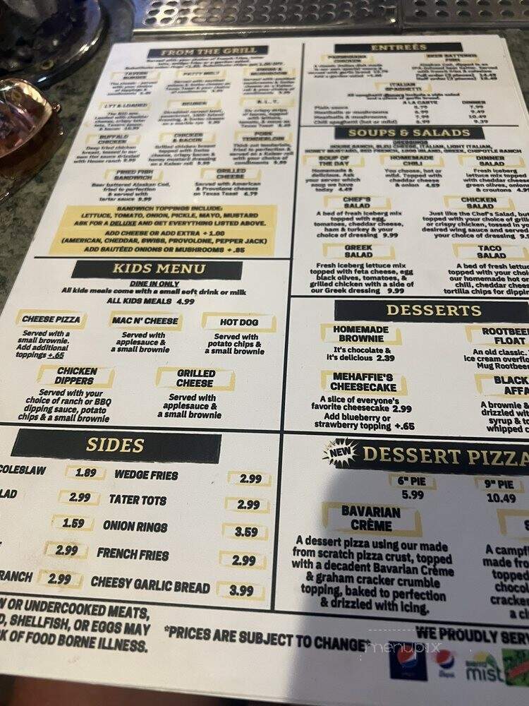 Little York Tavern - Dayton, OH menu_pic
