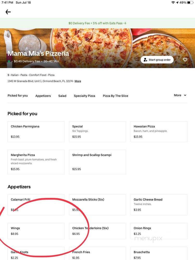 Mama Mia's Pizzeria - Ormond Beach, FL menu_pic