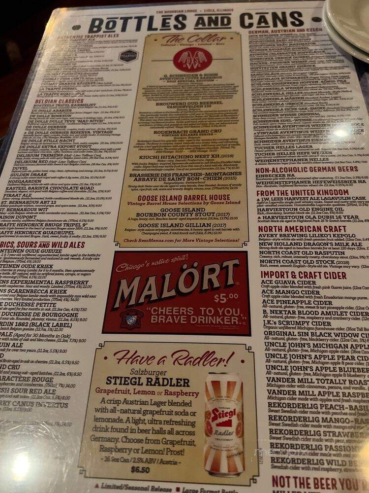 Bavarian Lodge - Lisle, IL menu_pic