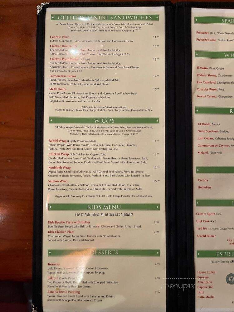 Panini Cafe - Los Angeles, CA menu_pic
