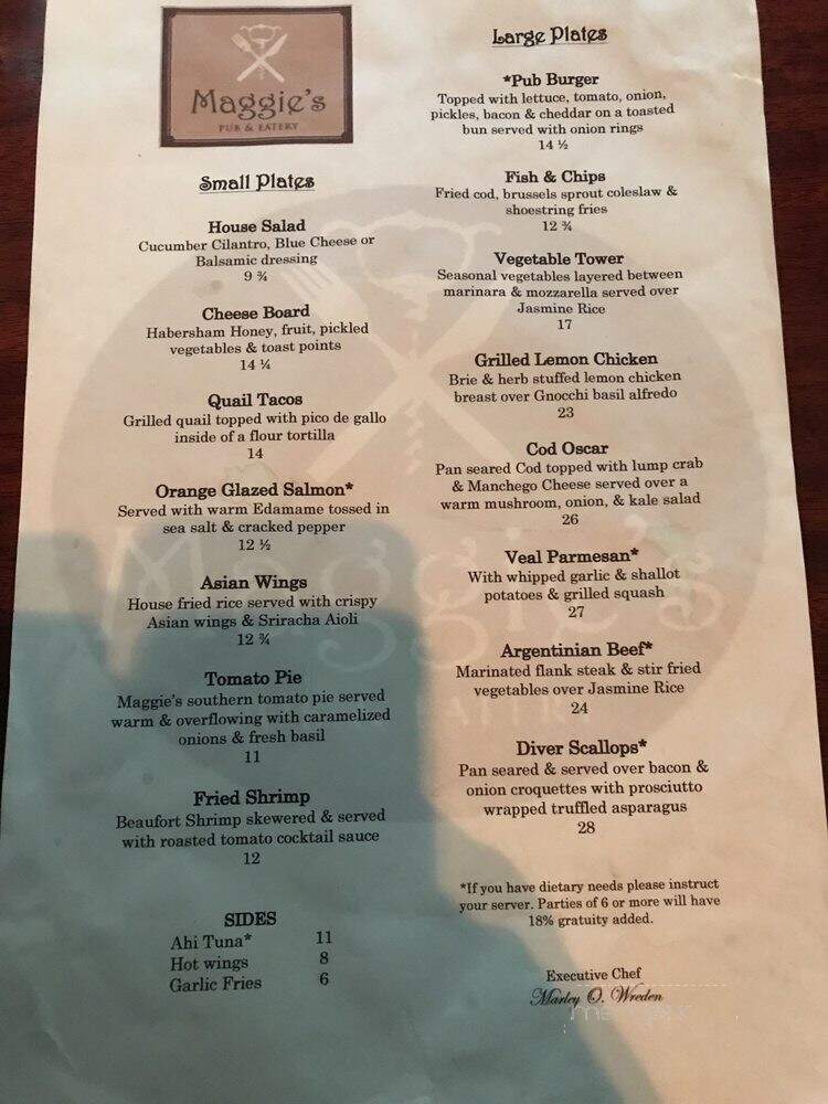 Maggie's Pub - Seattle, WA menu_pic