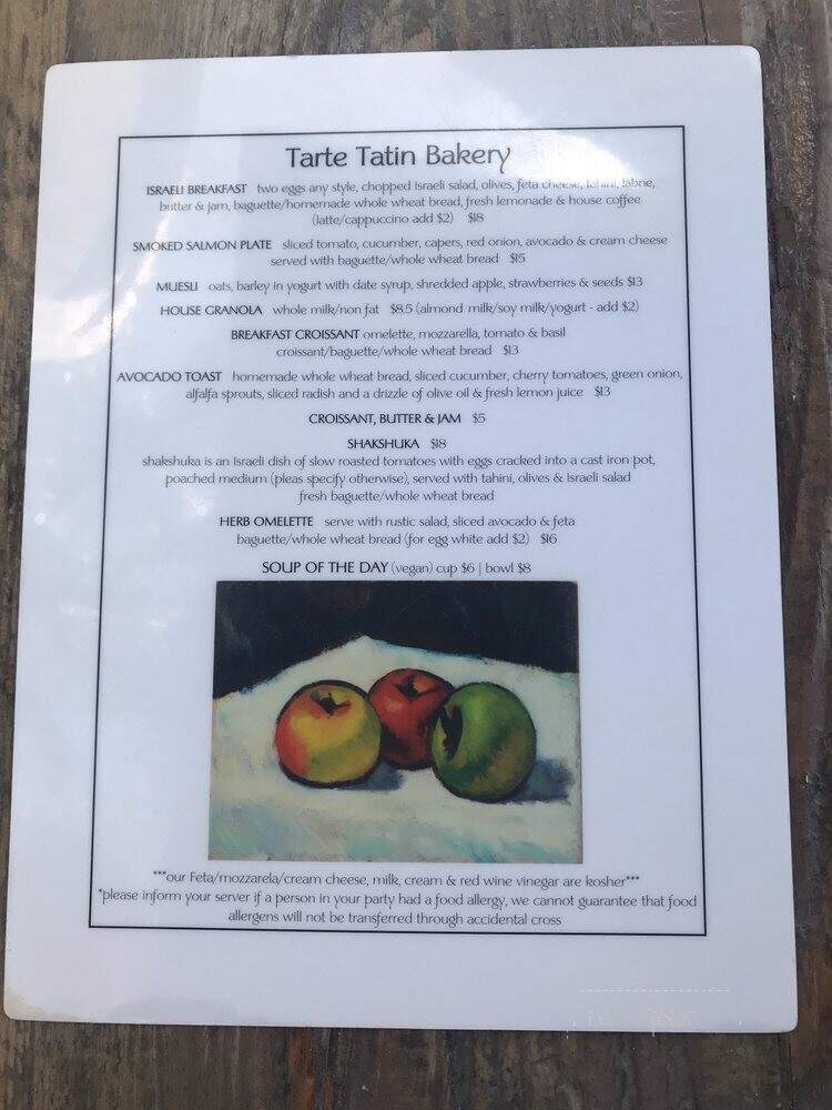 Tartines Cafe - Beverly Hills, CA menu_pic