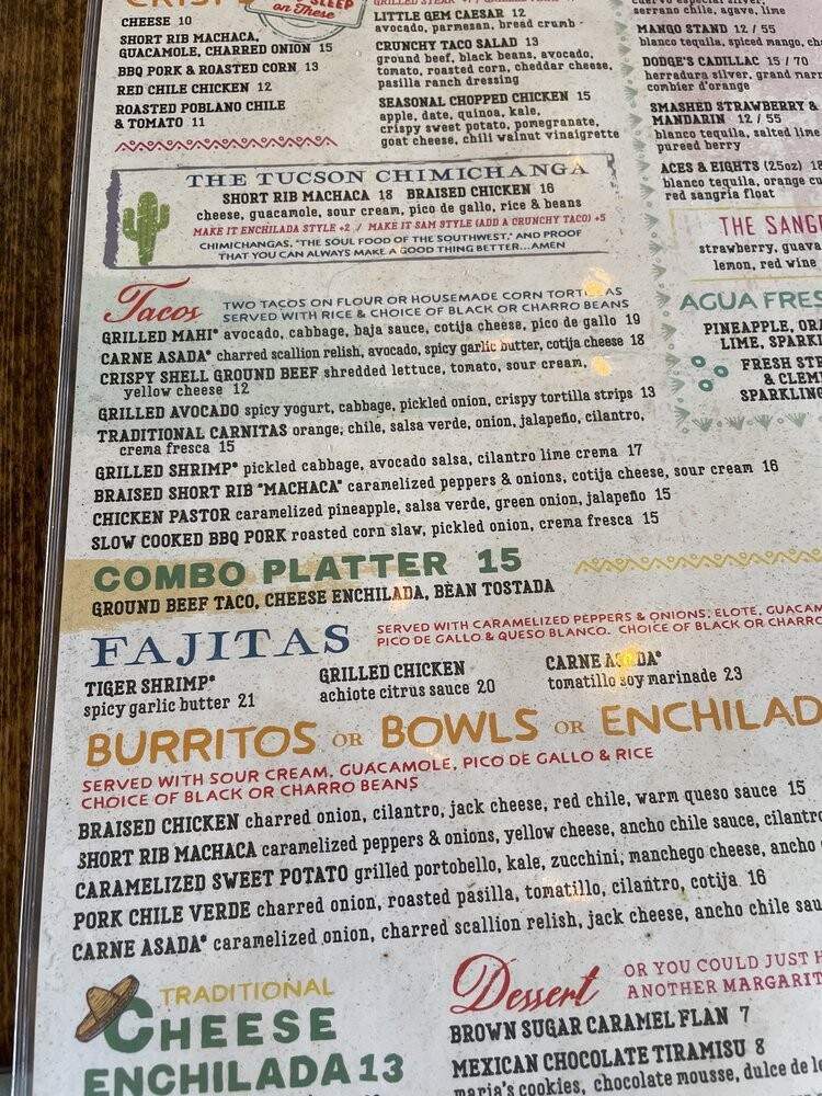 Blanco Tacos + Tequila - Tucson, AZ menu_pic