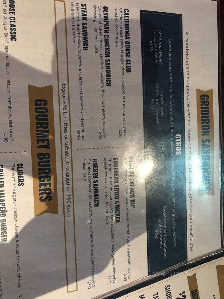 Goose Loonies - Bakersfield, CA menu_pic