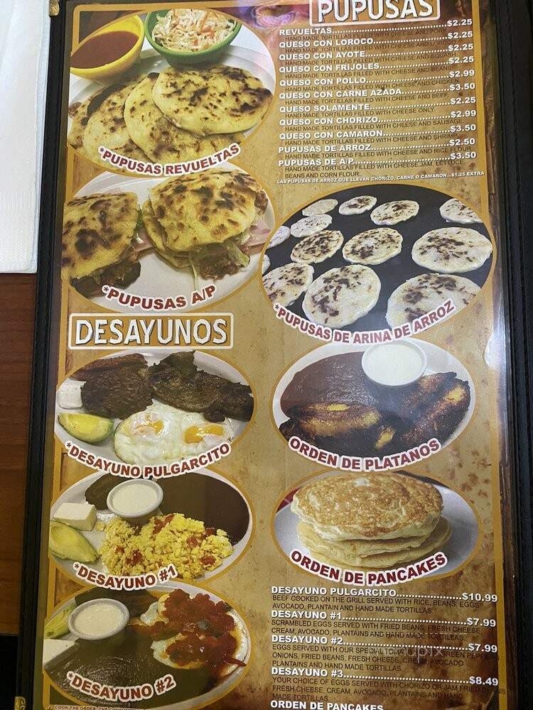Pupuseria Salvadorena - Nashville, TN menu_pic