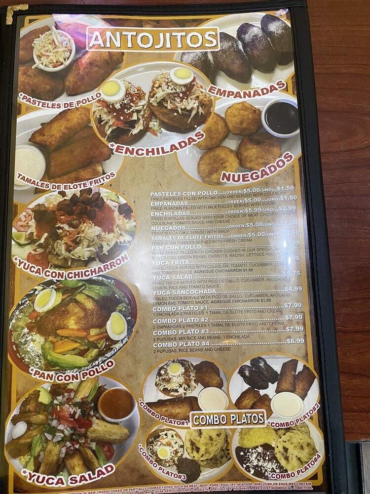 Pupuseria Salvadorena - Nashville, TN menu_pic