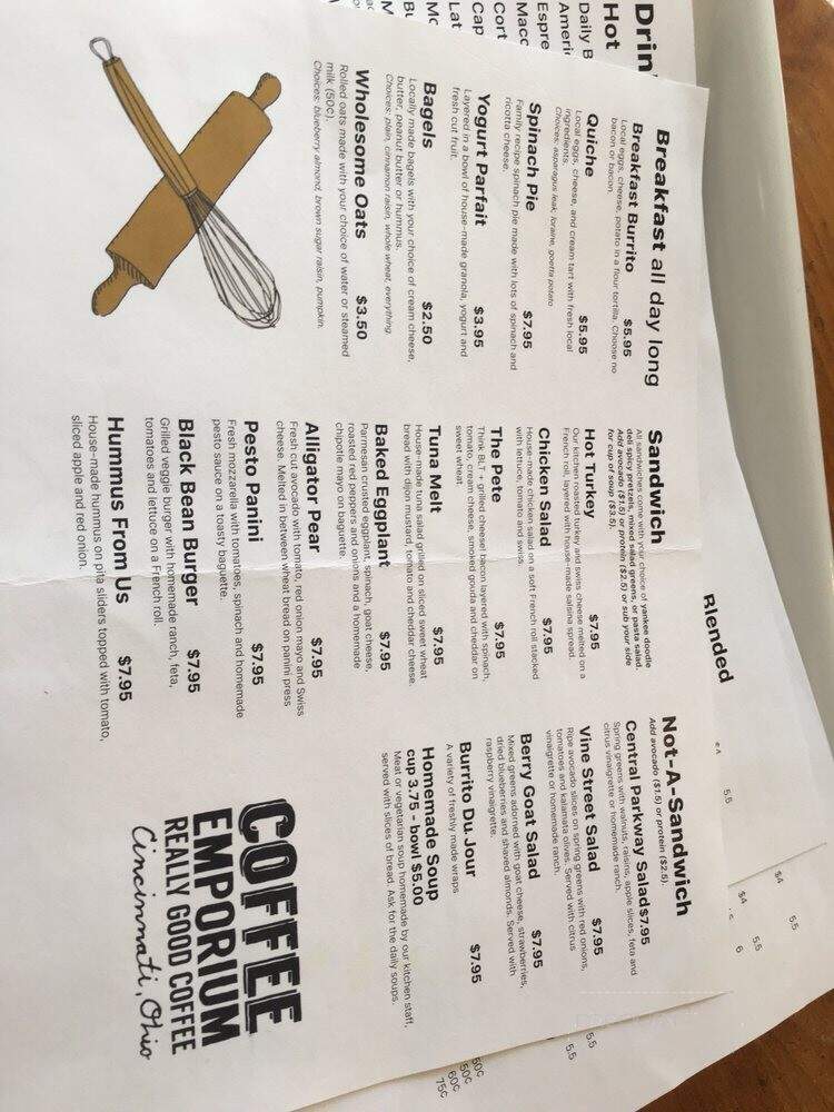 Coffee Emporium - Cincinnati, OH menu_pic